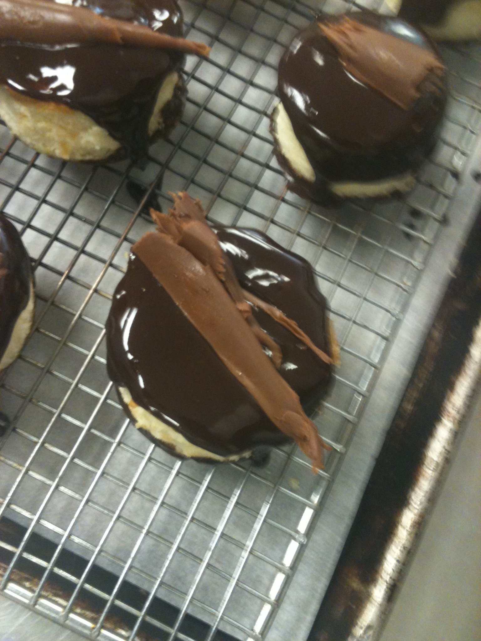 Chocolate-glazed pastries
