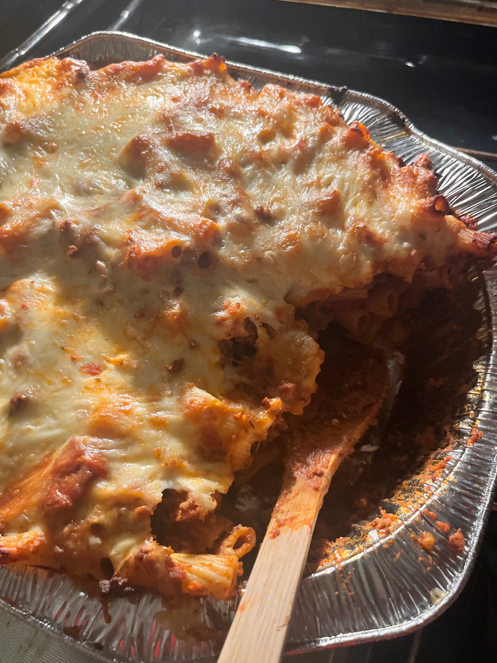 Baked ziti — catering tray
