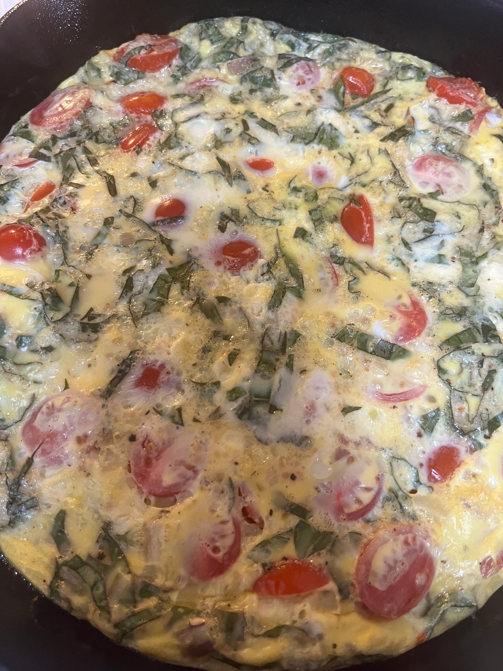 Tomato basil frittata
