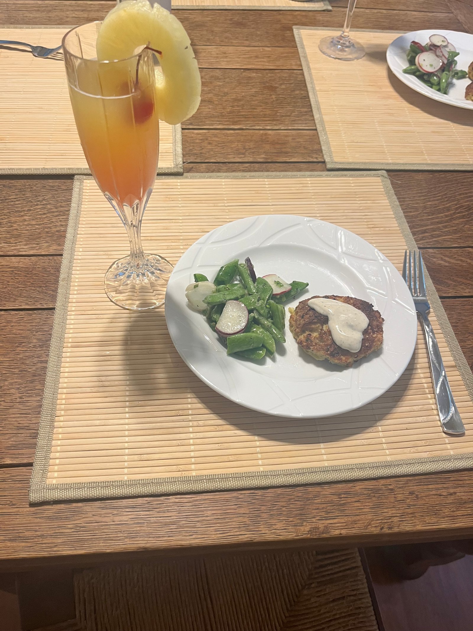 Mimosa and plated bite