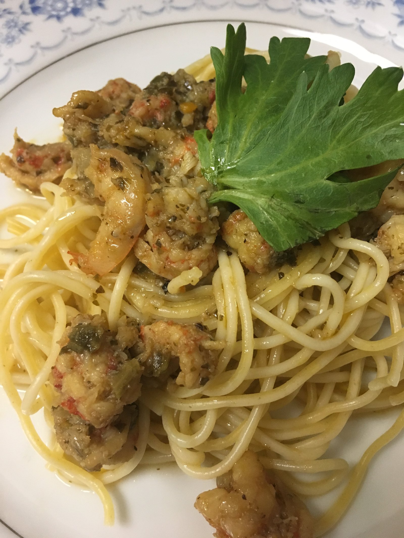 Shrimp scampi pasta