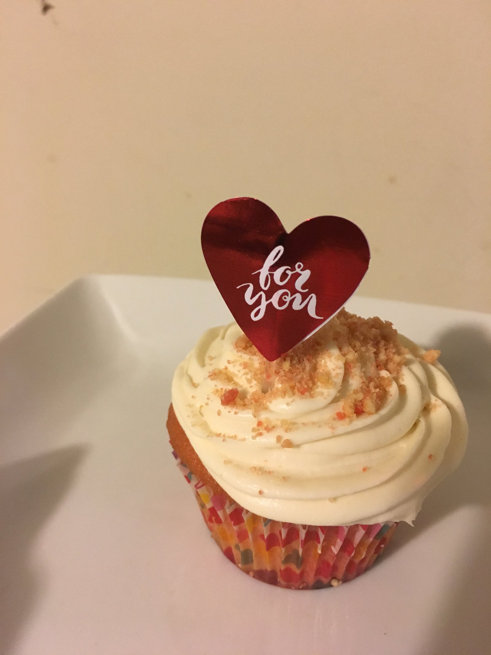 Cupcake with heart topper