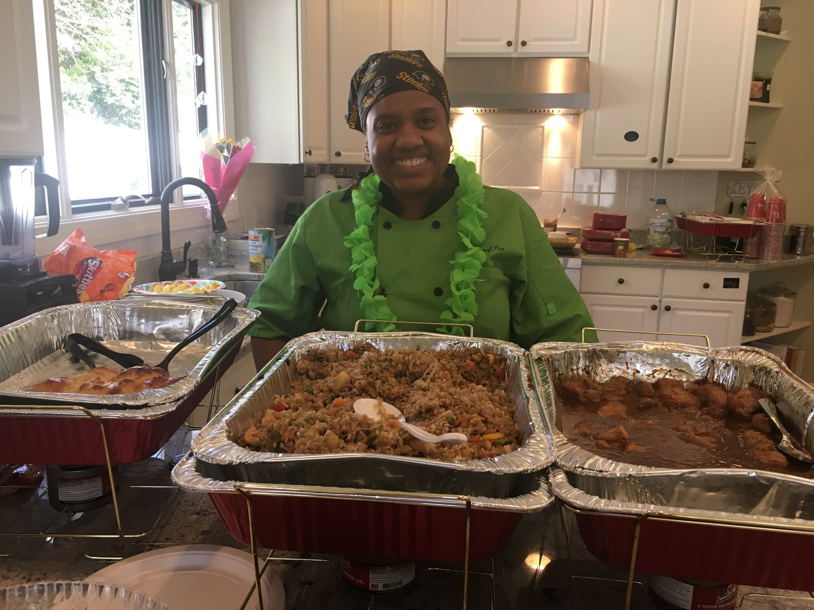 Chef Lady Tee at a catering event